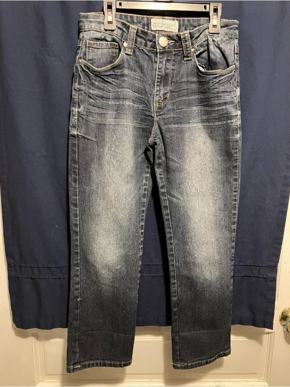 Baby Phat Women's Distressed Dark Blue Capris